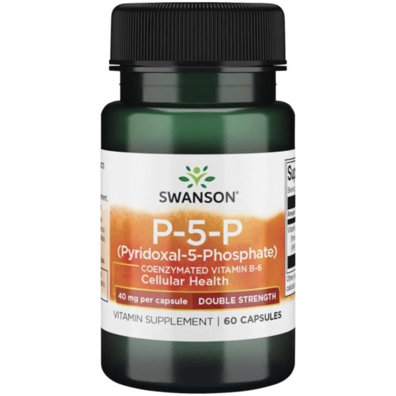 Swanson P-5-P (püridoksaal-5-fosfaat) koensüümitud B-6-vitamiin 20 mg 60 kapslit